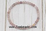 CGB7307 4mm tiny purple strawberry quartz beaded meditation yoga bracelets