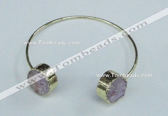 CGB732 15mm coin druzy agate gemstone bangles wholesale