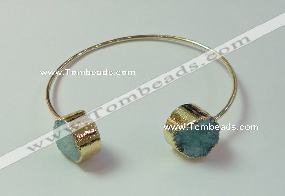 CGB733 15mm coin druzy agate gemstone bangles wholesale