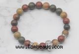 CGB7354 8mm picasso jasper bracelet with skull for men or women