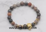 CGB7365 8mm wooden jasper bracelet with tiger head for men or women