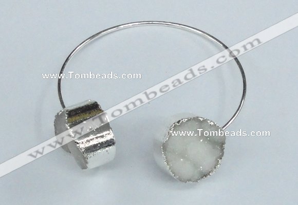 CGB738 20mm coin druzy agate gemstone bangles wholesale