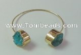 CGB744 20mm coin druzy agate gemstone bangles wholesale