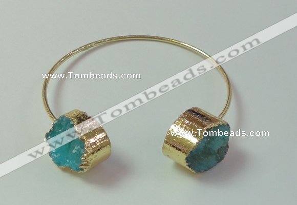 CGB744 20mm coin druzy agate gemstone bangles wholesale