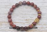 CGB7464 8mm Portuguese agate bracelet with buddha for men or women