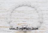 CGB7471 8mm white jade bracelet with leopard head for men or women