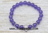 CGB7477 8mm candy jade bracelet with tiger head for men or women