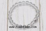 CGB7485 8mm white crystal bracelet with buddha for men or women