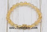 CGB7497 8mm citrine bracelet with owl head for men or women