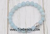 CGB7501 8mm aquamarine bracelet with buddha for men or women