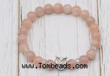 CGB7509 8mm moonstone bracelet with owl head for men or women