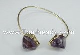 CGB768 13*18mm - 15*20mm faceted nuggets amethyst gemstone bangles