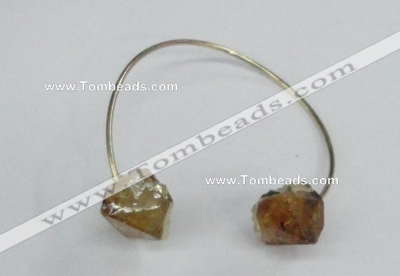 CGB770 13*18mm - 15*20mm faceted nuggets citrine gemstone bangles