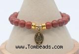 CGB7752 8mm red jaspe bead with luckly charm bracelets