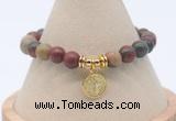 CGB7754 8mm picasso jasper bead with luckly charm bracelets