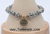 CGB7768 8mm dalmatian jasper bead with luckly charm bracelets