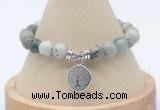 CGB7773 8mm greeting pine jasper bead with luckly charm bracelets