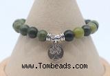 CGB7780 8mm Canadian jade bead with luckly charm bracelets
