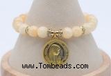 CGB7782 8mm honey jade bead with luckly charm bracelets