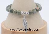 CGB7796 8mm rhyolite bead with luckly charm bracelets wholesale