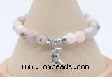 CGB7812 8mm natural pink opal bead with luckly charm bracelets