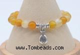 CGB7841 8mm yellow banded agate bead with luckly charm bracelets