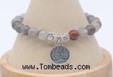 CGB7859 8mm Botswana agate bead with luckly charm bracelets