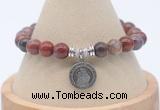 CGB7864 8mm Portuguese agate bead with luckly charm bracelets