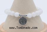 CGB7871 8mm white jade bead with luckly charm bracelets