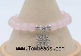 CGB7886 8mm rose quartz bead with luckly charm bracelets