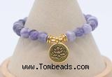CGB7891 8mm dogtooth amethyst bead with luckly charm bracelets