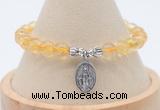 CGB7897 8mm citrine bead with luckly charm bracelets wholesale