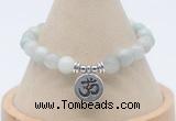 CGB7900 8mm aquamarine bead with luckly charm bracelets wholesale