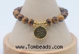 CGB7917 8mm yellow tiger eye bead with luckly charm bracelets