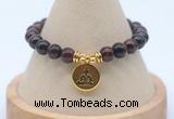 CGB7919 8mm red tiger eye bead with luckly charm bracelets