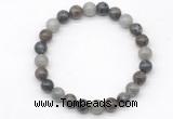 CGB8041 8mm labradorite, rainbow & black labradorite beaded stretchy bracelets