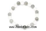 CGB8087 8mm matte white crystal & labradorite beaded stretchy bracelets