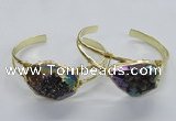 CGB811 25*30mm – 25*35mm freeform plated druzy agate bangles