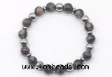 CGB8115 8mm grey opal & hematite power beads bracelet