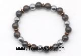 CGB8117 8mm bronzite & hematite power beads bracelet