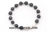 CGB8200 8mm blue tiger eye & white lava beaded stretchy bracelets