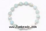 CGB8206 8mm matte amazonite & white lava beaded stretchy bracelets