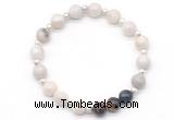 CGB8215 8mm white crazy lace agate & colorful tiger eye beaded stretchy bracelets