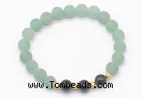 CGB8242 8mm matte green aventurine & black agate beaded stretchy bracelets