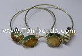 CGB828 13*18mm - 15*20mm oval druzy agate gemstone bangles