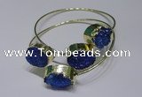 CGB830 13*18mm - 15*20mm oval druzy agate gemstone bangles