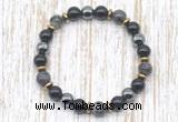 CGB8390 8mm black labradorite, black onyx & hematite energy bracelet