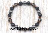 CGB8401 8mm smoky quartz, black onyx & hematite energy bracelet