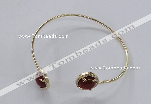 CGB850 10mm flat round agate gemstone bangles wholesale