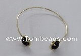 CGB851 10mm flat round agate gemstone bangles wholesale